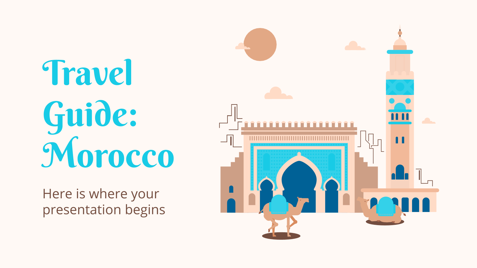 旅游指南：摩洛哥PowerPoint模板